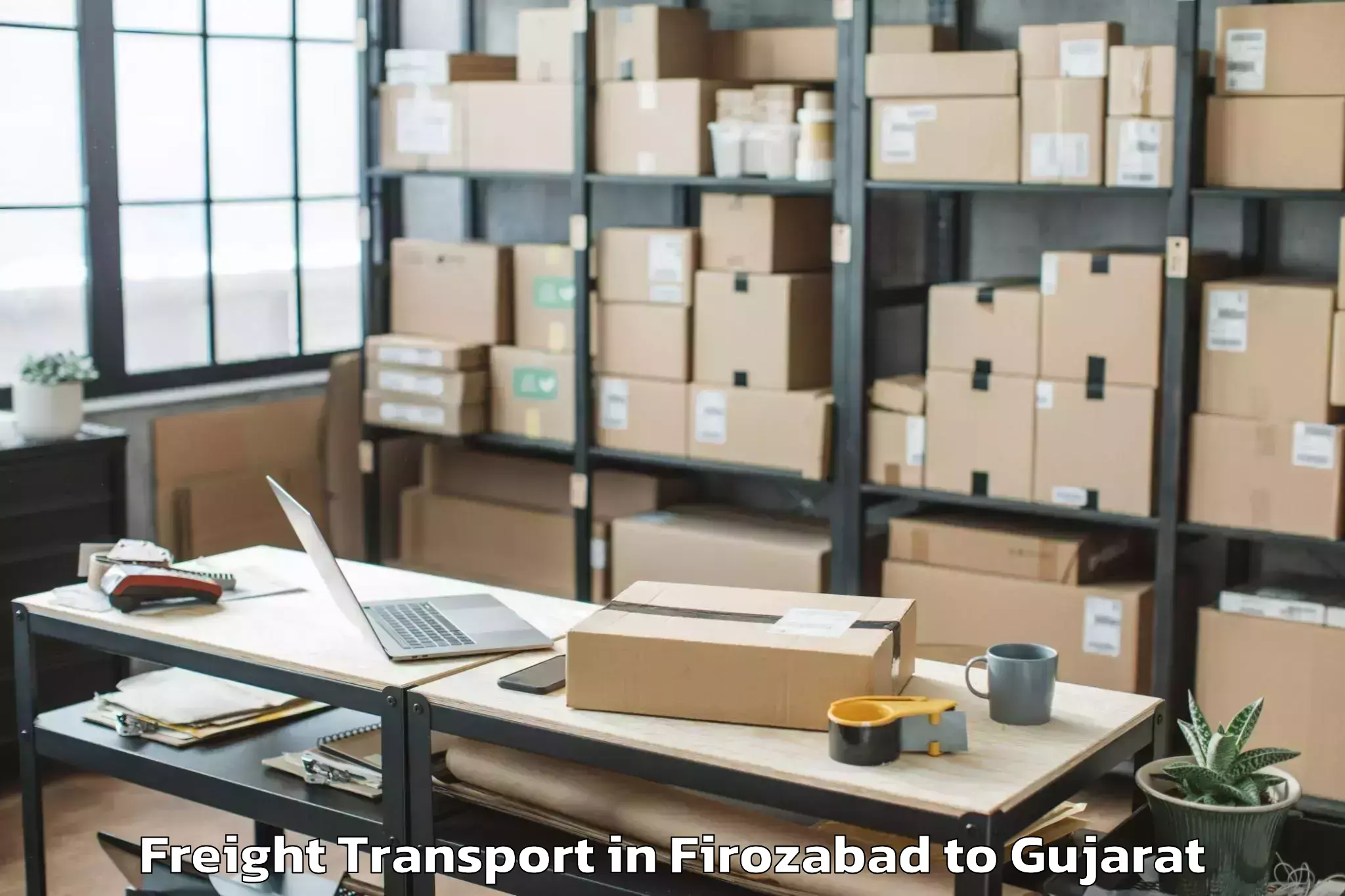 Top Firozabad to Limbdi Freight Transport Available